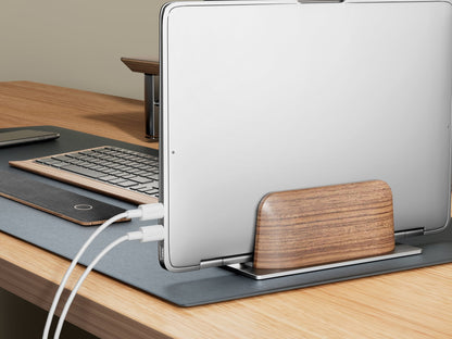 Alberenz® Walnut Vertical Laptop Holder - Sleek & Functional Design - Alberenz - 