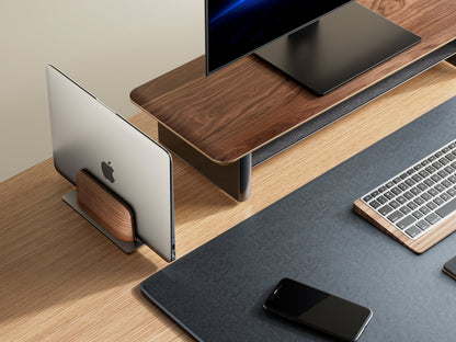 Alberenz® Walnut Vertical Laptop Holder - Sleek & Functional Design - Alberenz - 