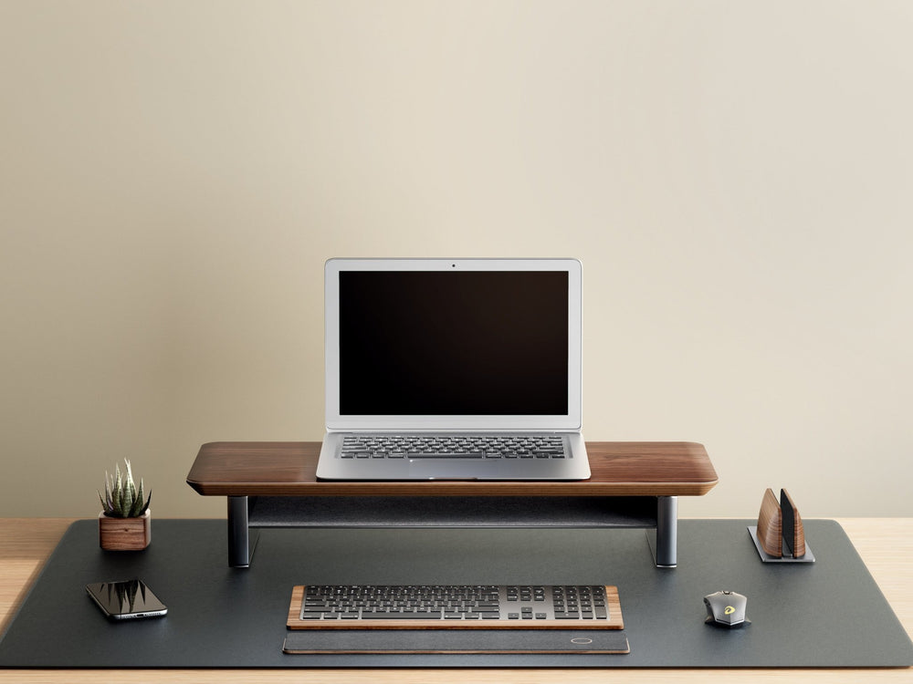 Alberenz® Monitorständer aus Walnussholz - 1 Monitor