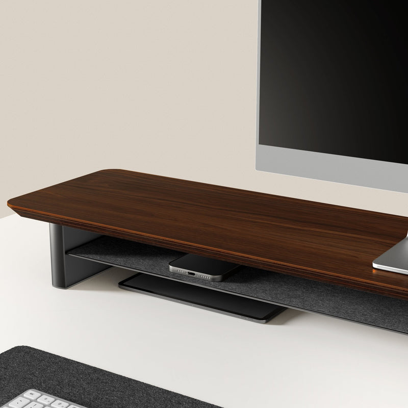 Alberenz® Monitorständer aus Walnussholz - 2 Monitore
