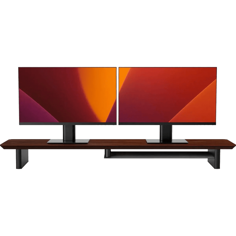 Alberenz® Monitorständer aus Walnussholz - 2 Monitore