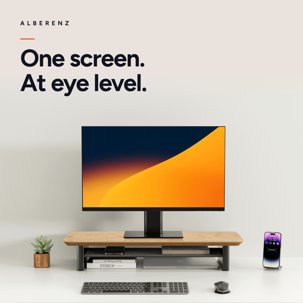Alberenz® Monitorständer aus Eichenholz - 1 Monitor