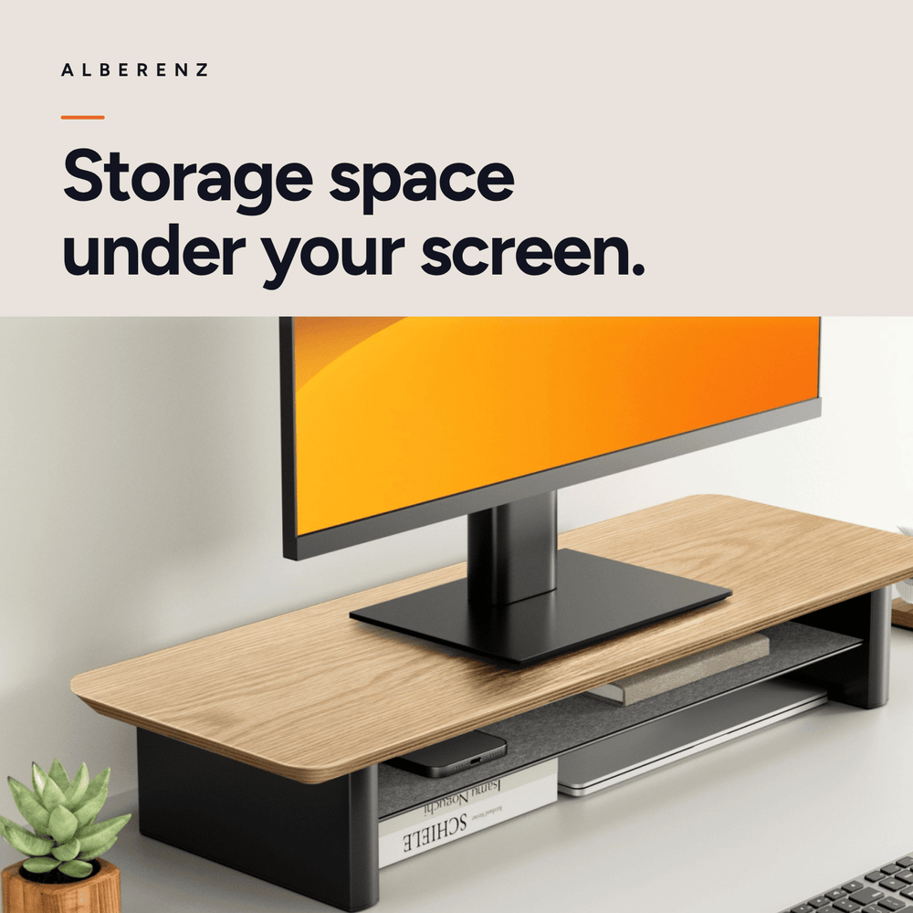 Alberenz® Monitorständer aus Eichenholz - 1 Monitor