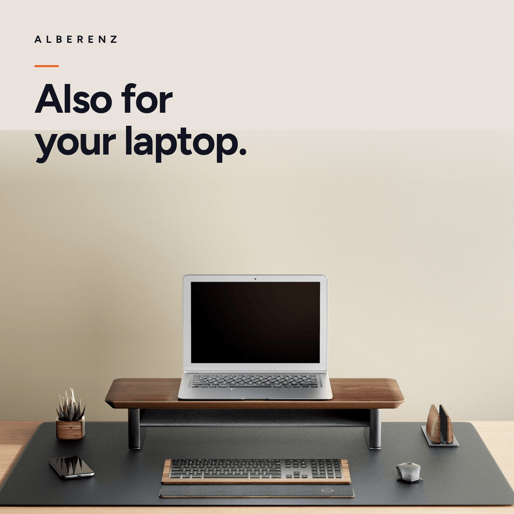 Alberenz® Monitorständer aus Walnussholz - 1 Monitor