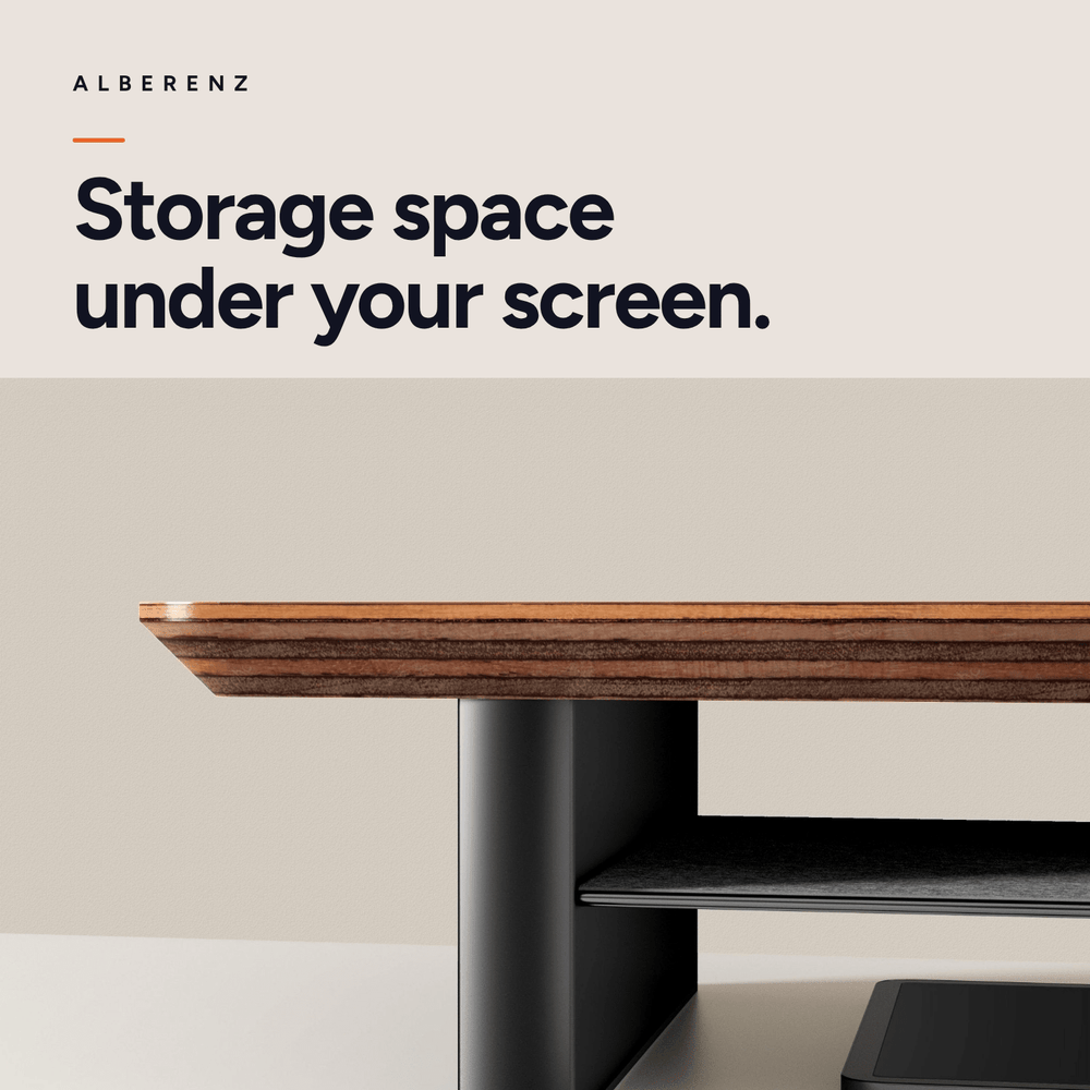Alberenz® Monitorständer aus Walnussholz - 1 Monitor
