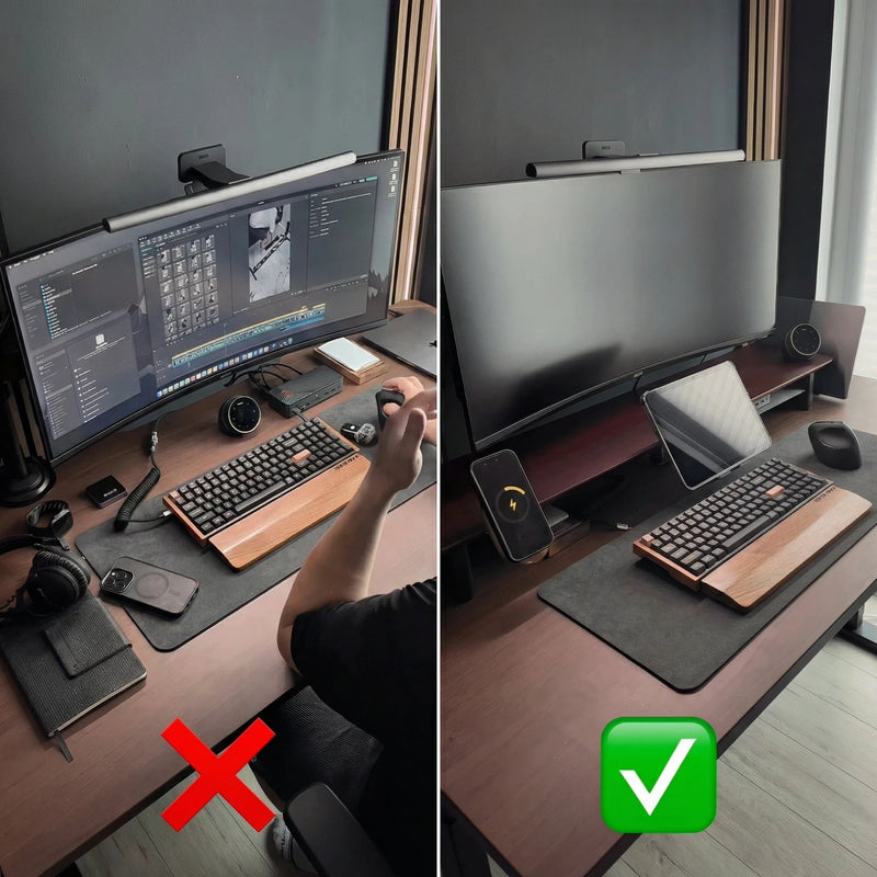Alberenz® Monitorständer aus Walnussholz - 2 Monitore