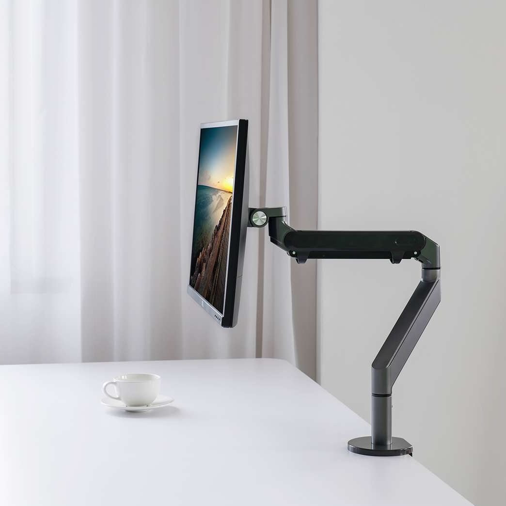 Single Monitor Arm Gas Spring Dark Gray - Alberenz -